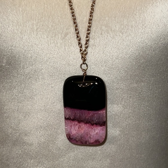 🌟2 for $15🌟Pink Quartz Crystal Necklace - Picture 1 of 8